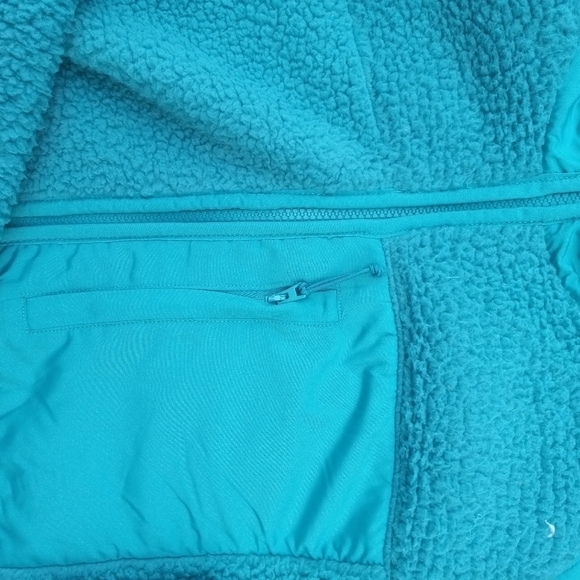 - Lands End Women’s Full Zip Fleece Size M 10-12 Teal Mock Neck Pockets . - Picture 5 of 5